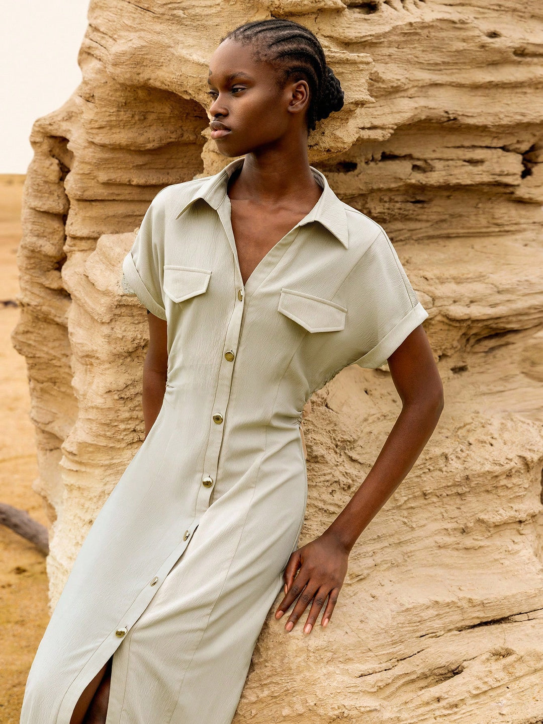 SHEIN maxi ruha, bézs