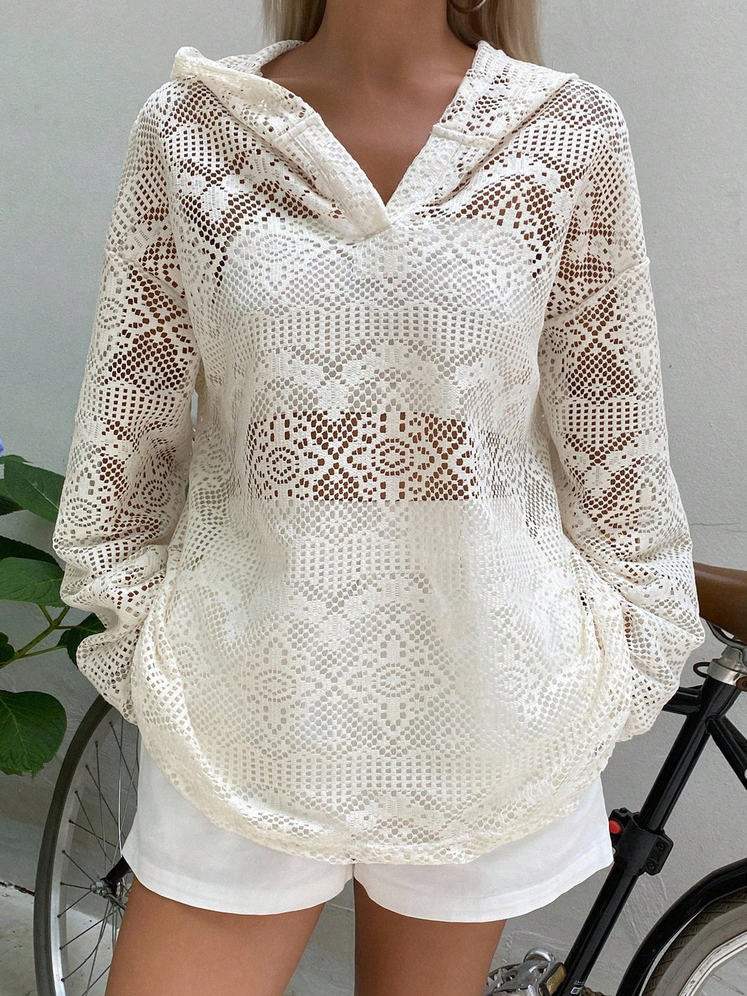 SHEIN pulóver, krém