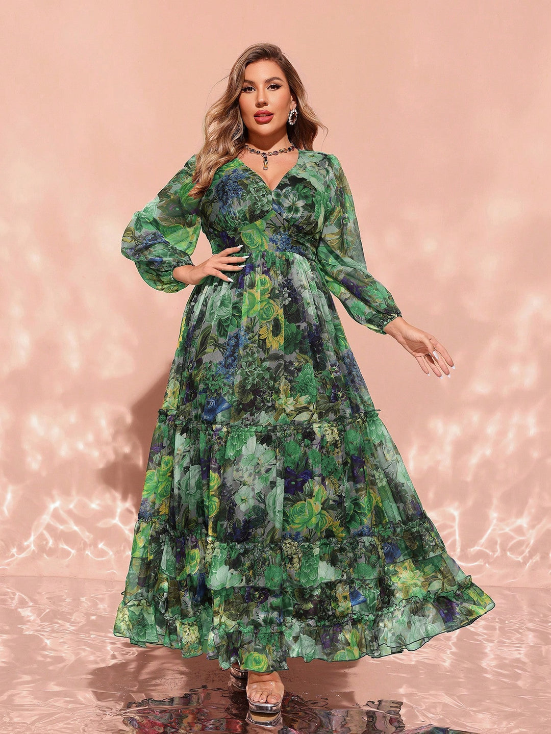 Rochie maxi SHEIN, mix culori