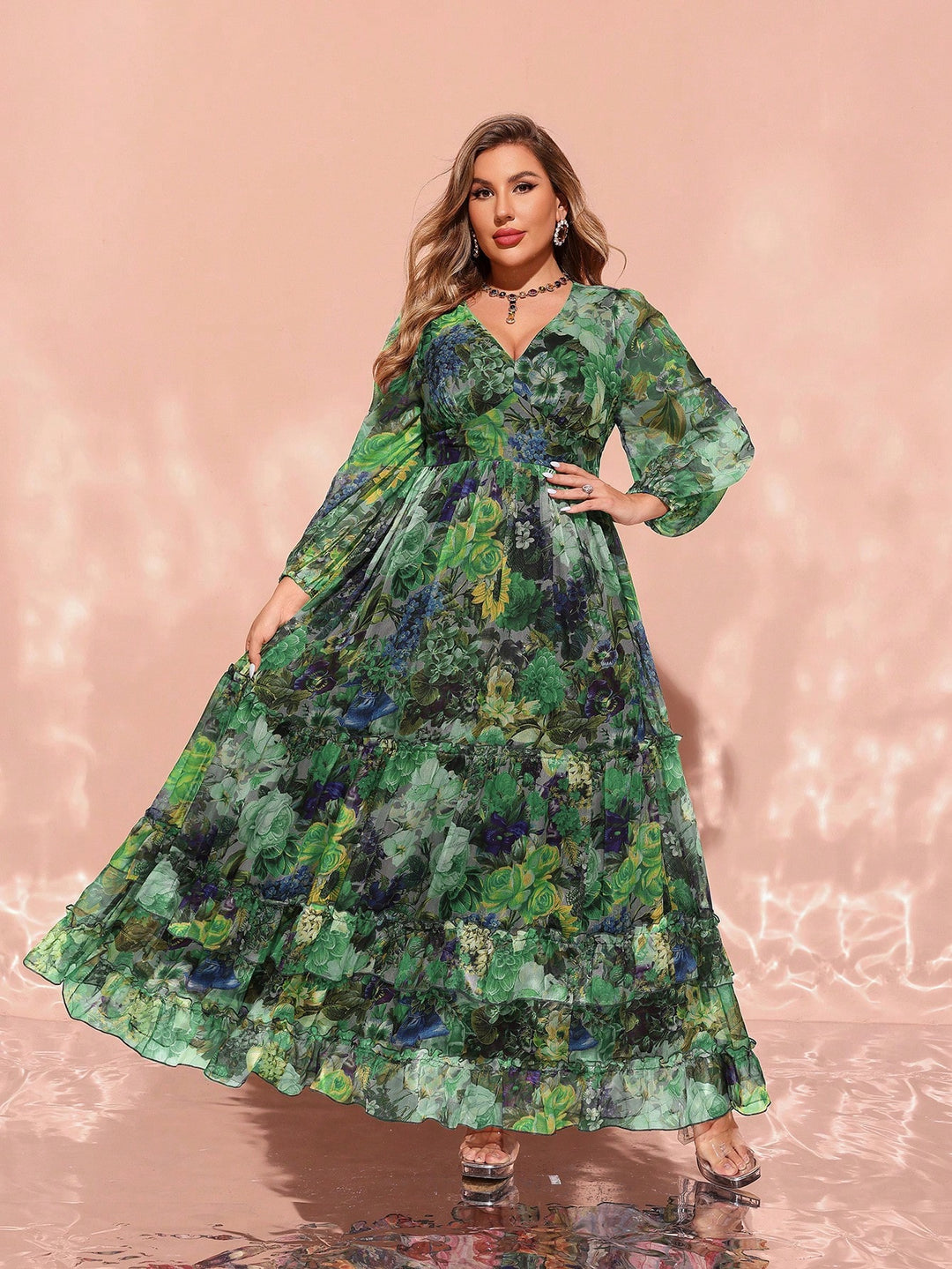 Rochie maxi SHEIN, mix culori