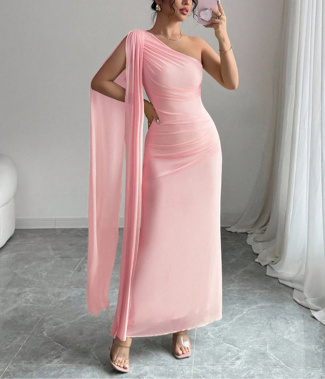 Shein maxi ruha, rózsaszín
