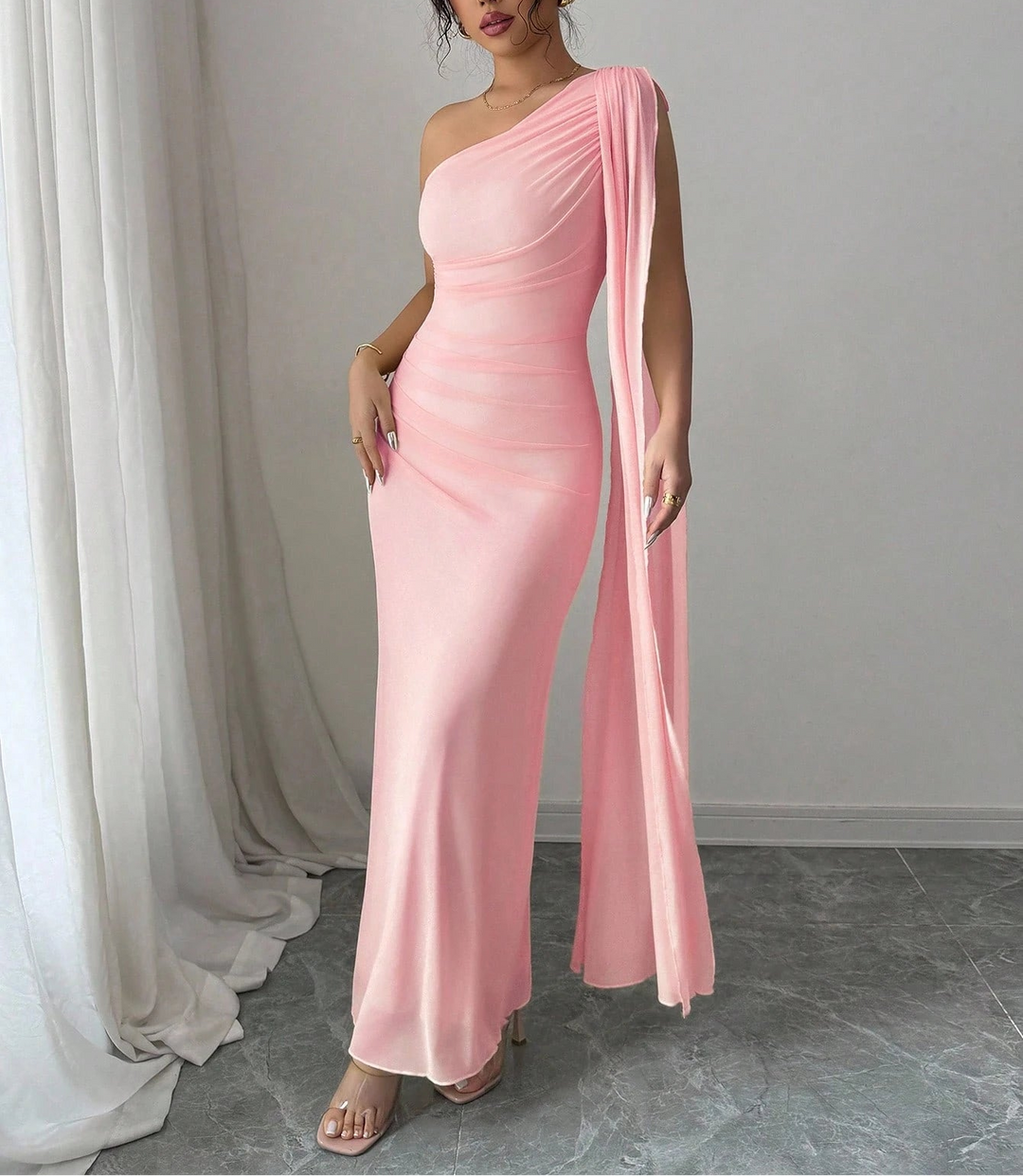 Shein maxi ruha, rózsaszín