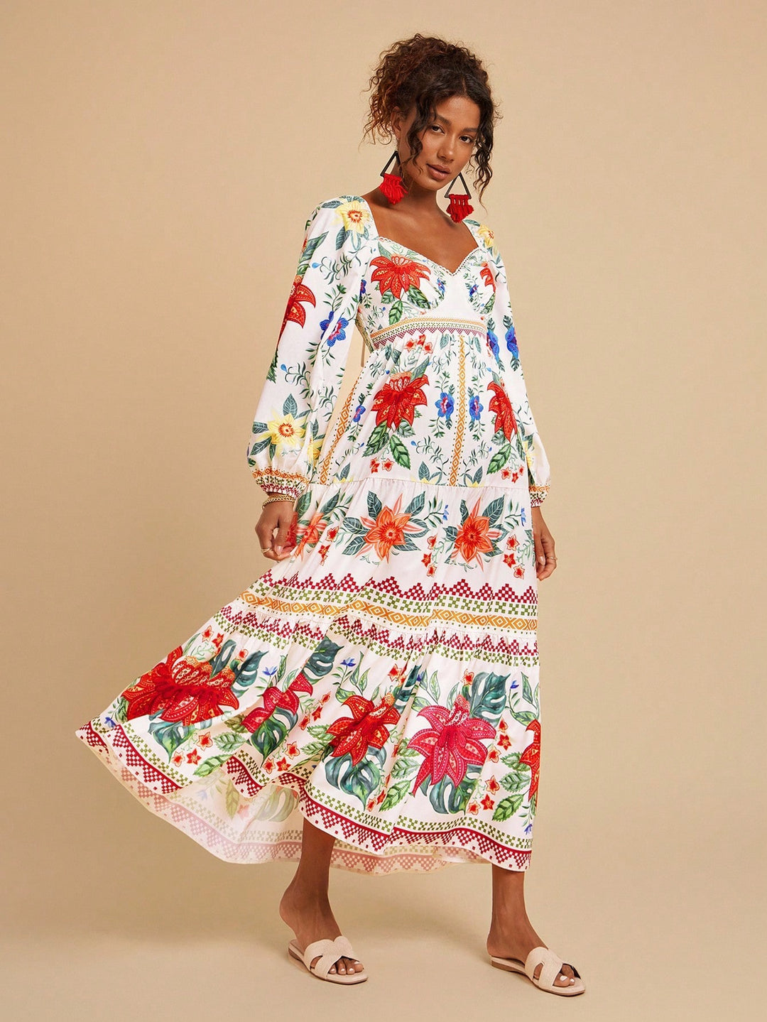 Rochie maxi SHEIN, bej