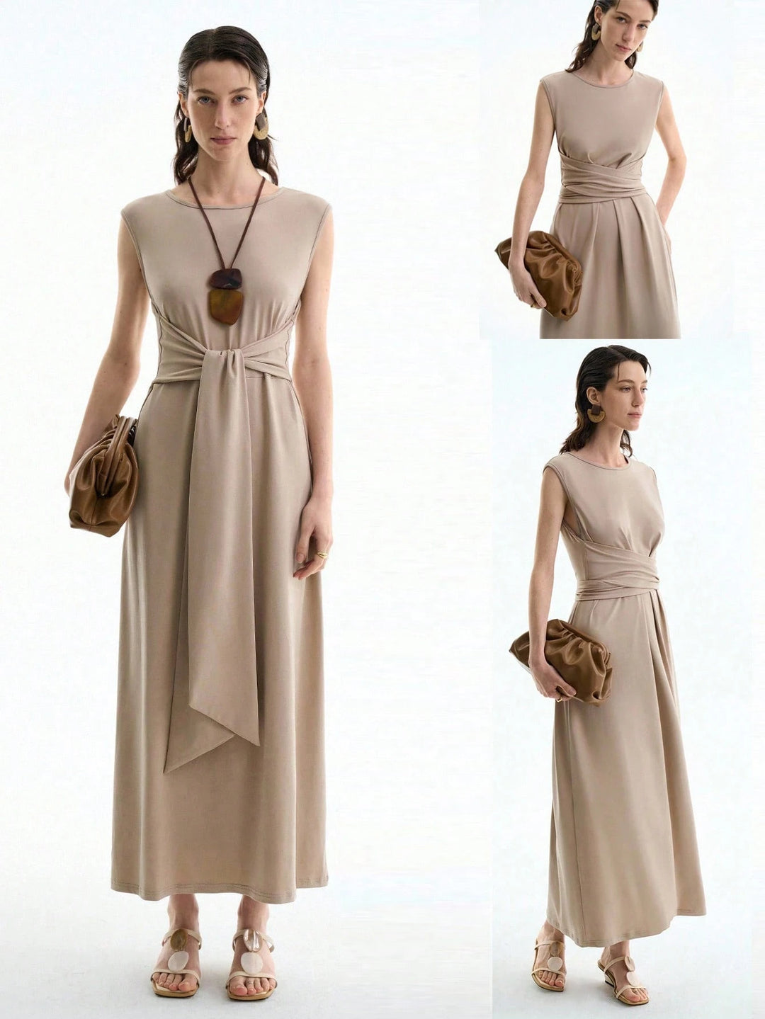 Rochie maxi SHEIN, bej