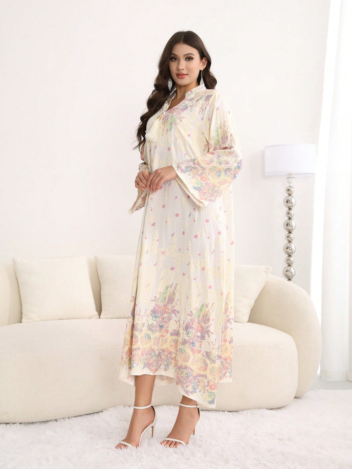 Set caftan și jalabiya SHEIN, alb