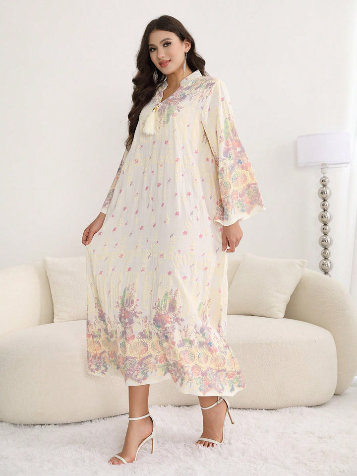Set caftan și jalabiya SHEIN, alb