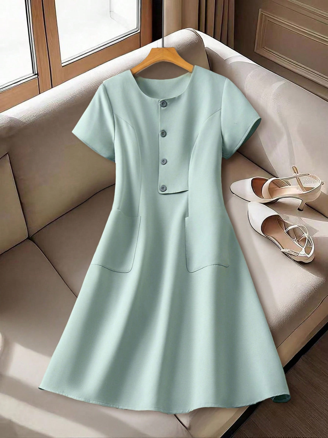Rochie  midi SHEIN, verde