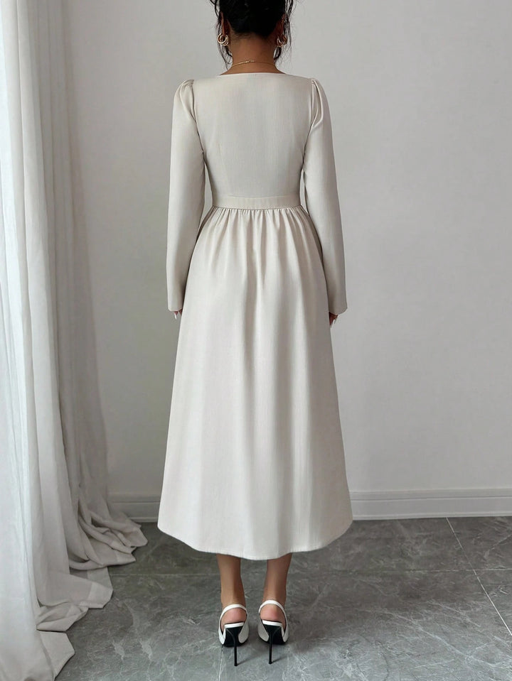 SHEIN maxi ruha, krémszínű