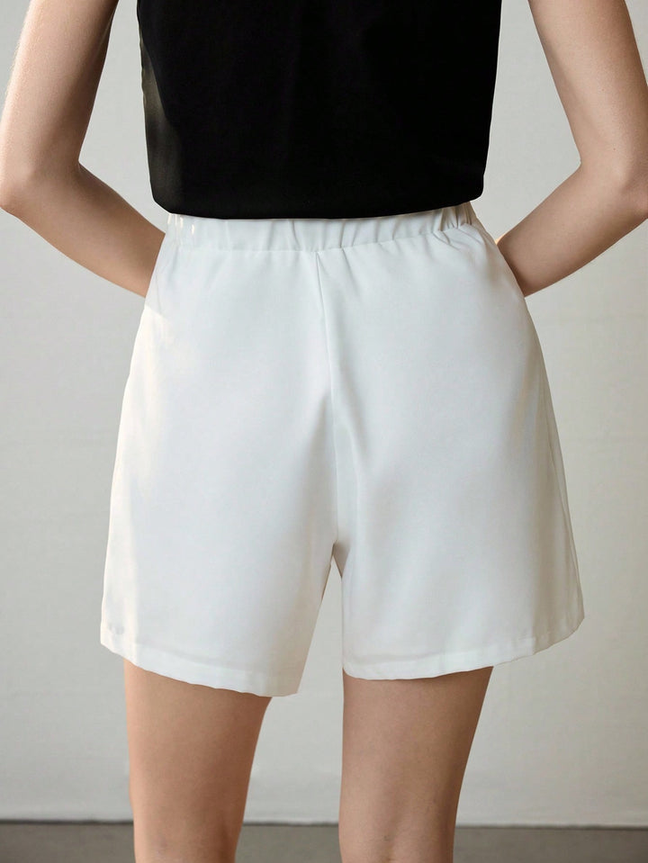 Pantaloni scurți SHEIN, alb