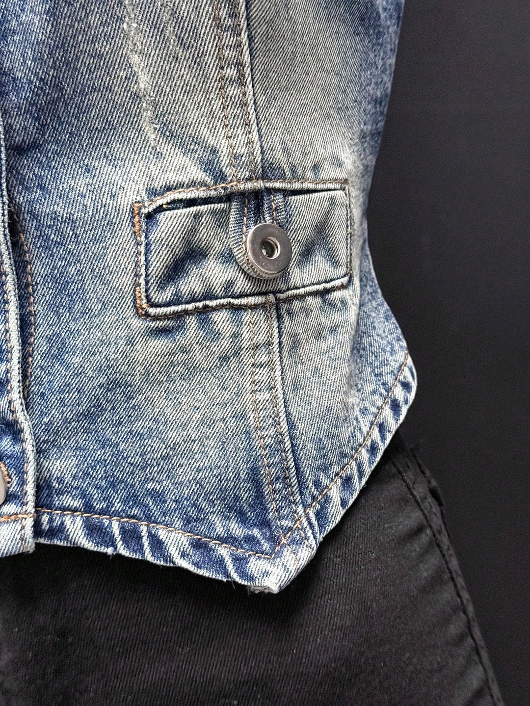 Sacou denim vintage spălat SHEIN, albastru