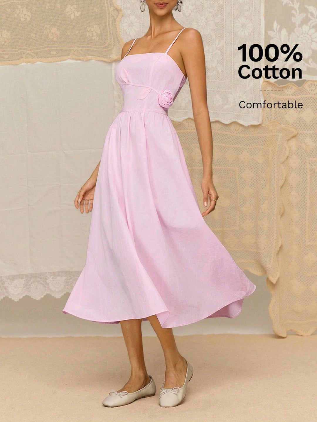 Rochie midi SHEIN, roz