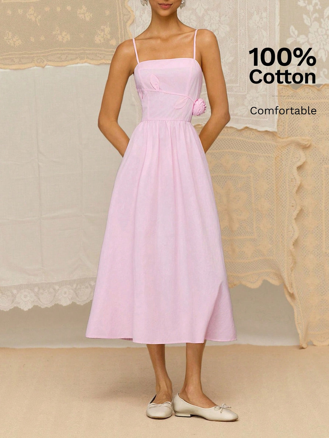 Rochie midi SHEIN, roz