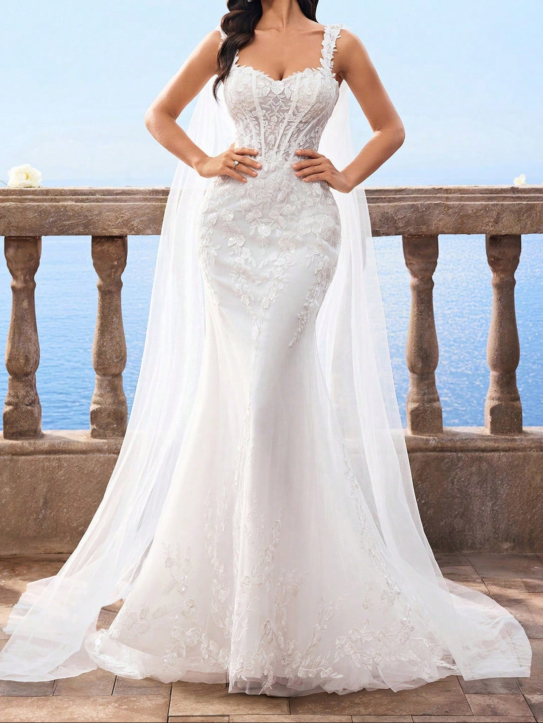 Rochie de ocazie si bridal SHEIN, alb