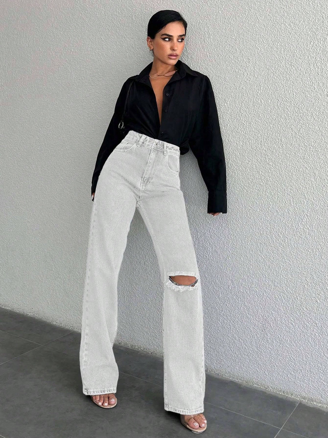 Jeans SHEIN, alb