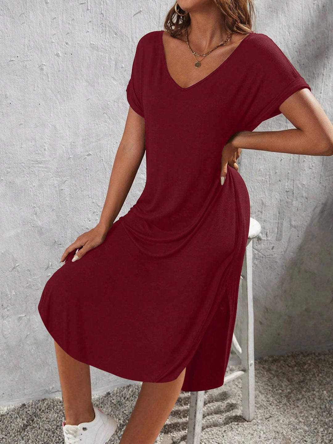 Rochie midi SHEIN, vișiniu