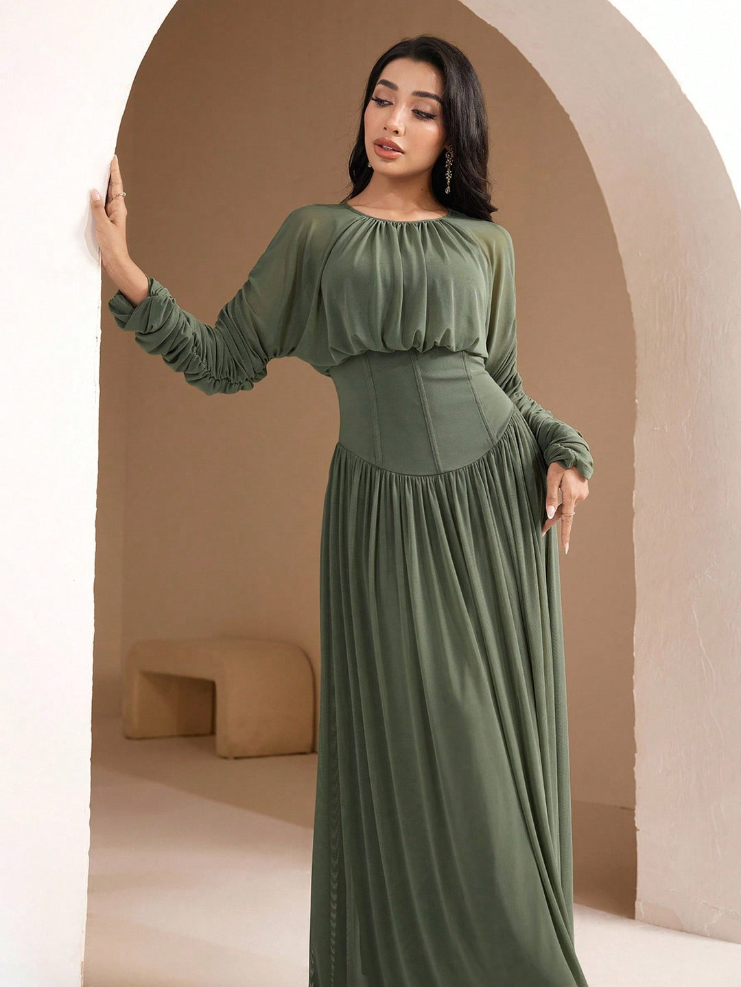 Rochie maxi SHEIN, verde