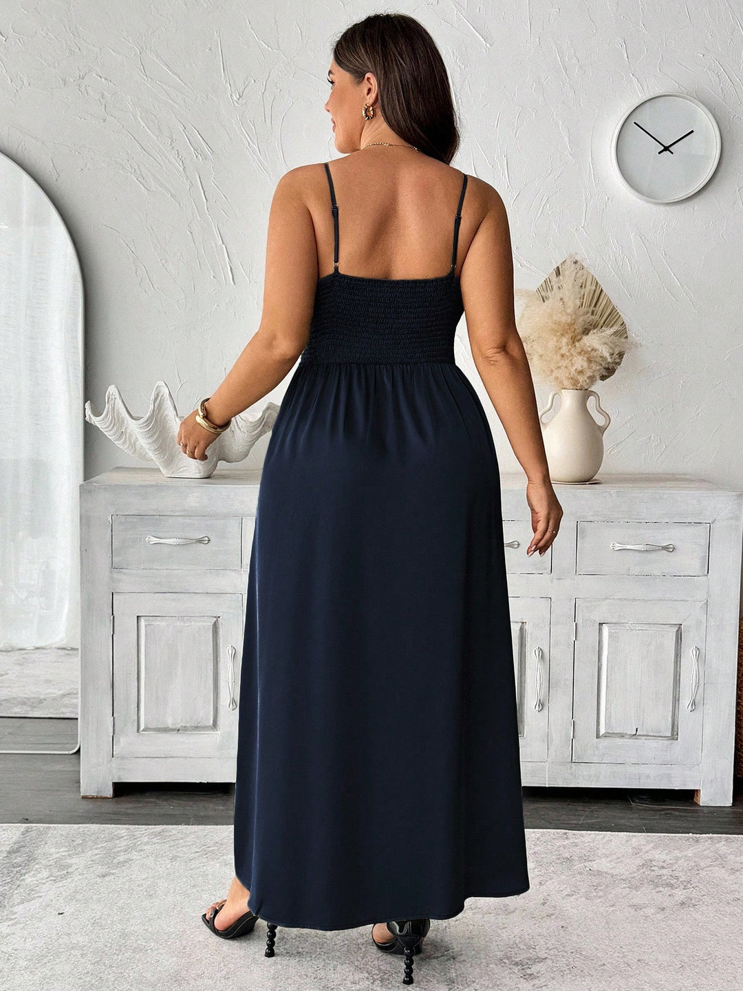 Shein Curve+ maxi ruha, kék