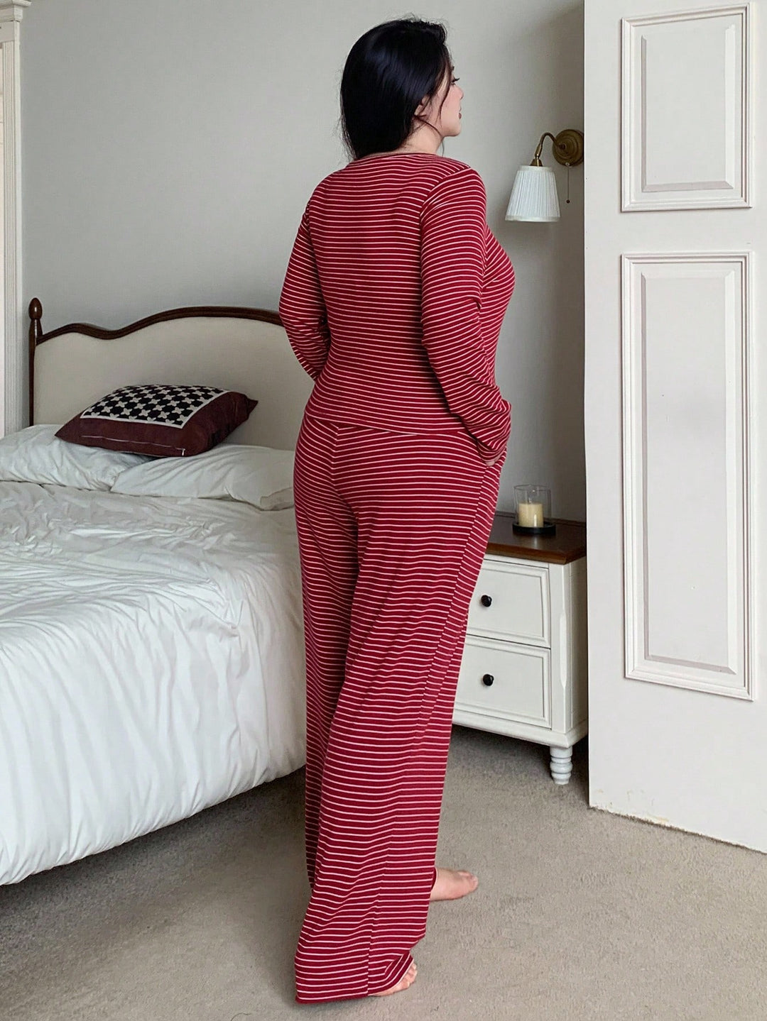 Set pijamale SHEIN, roșu