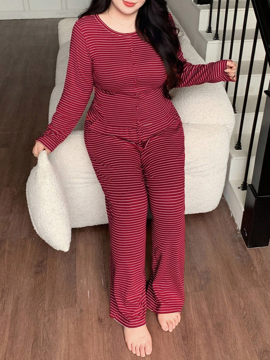 Set pijamale SHEIN, roșu