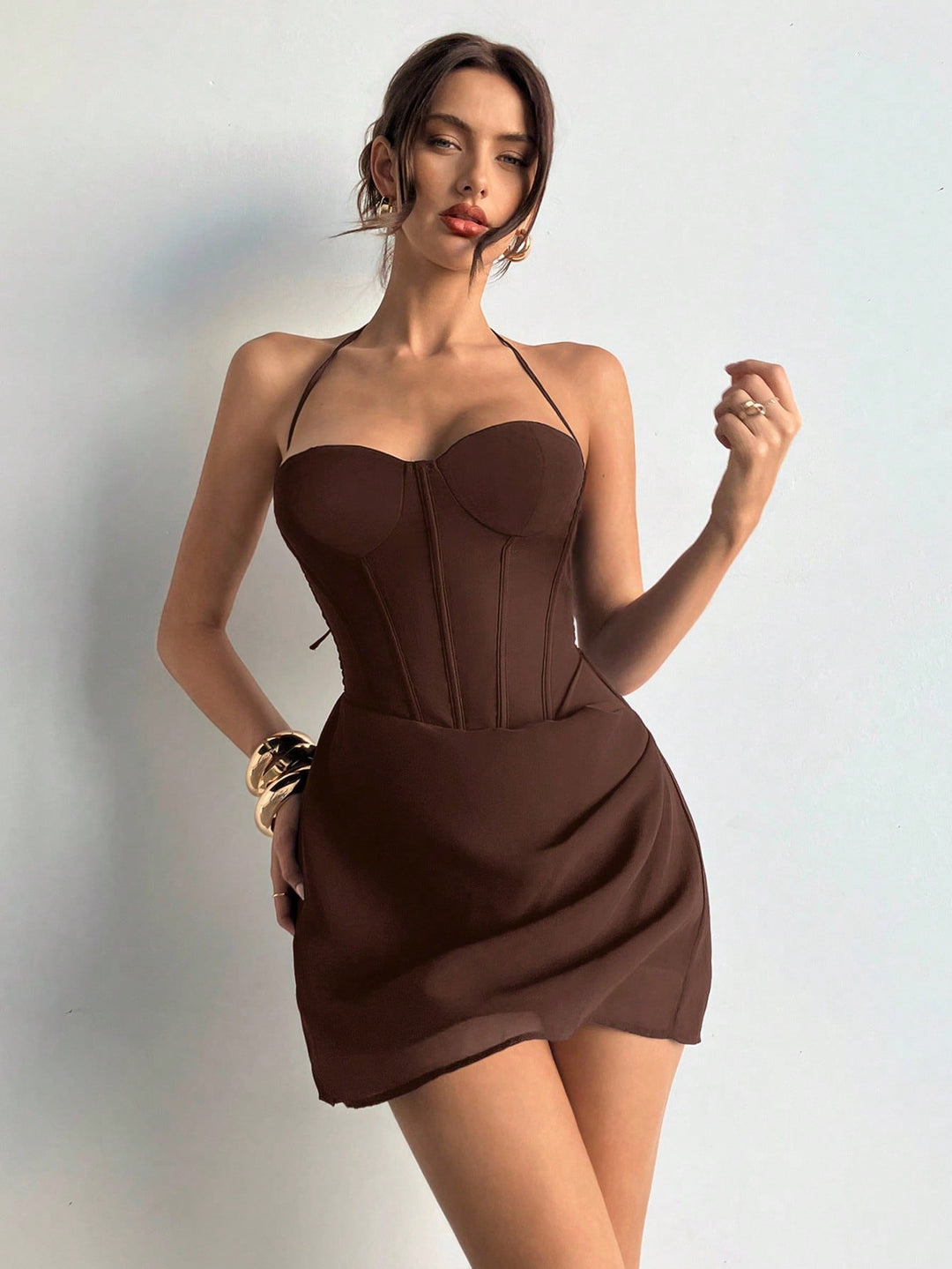 Rochie mini SHEIN, maro