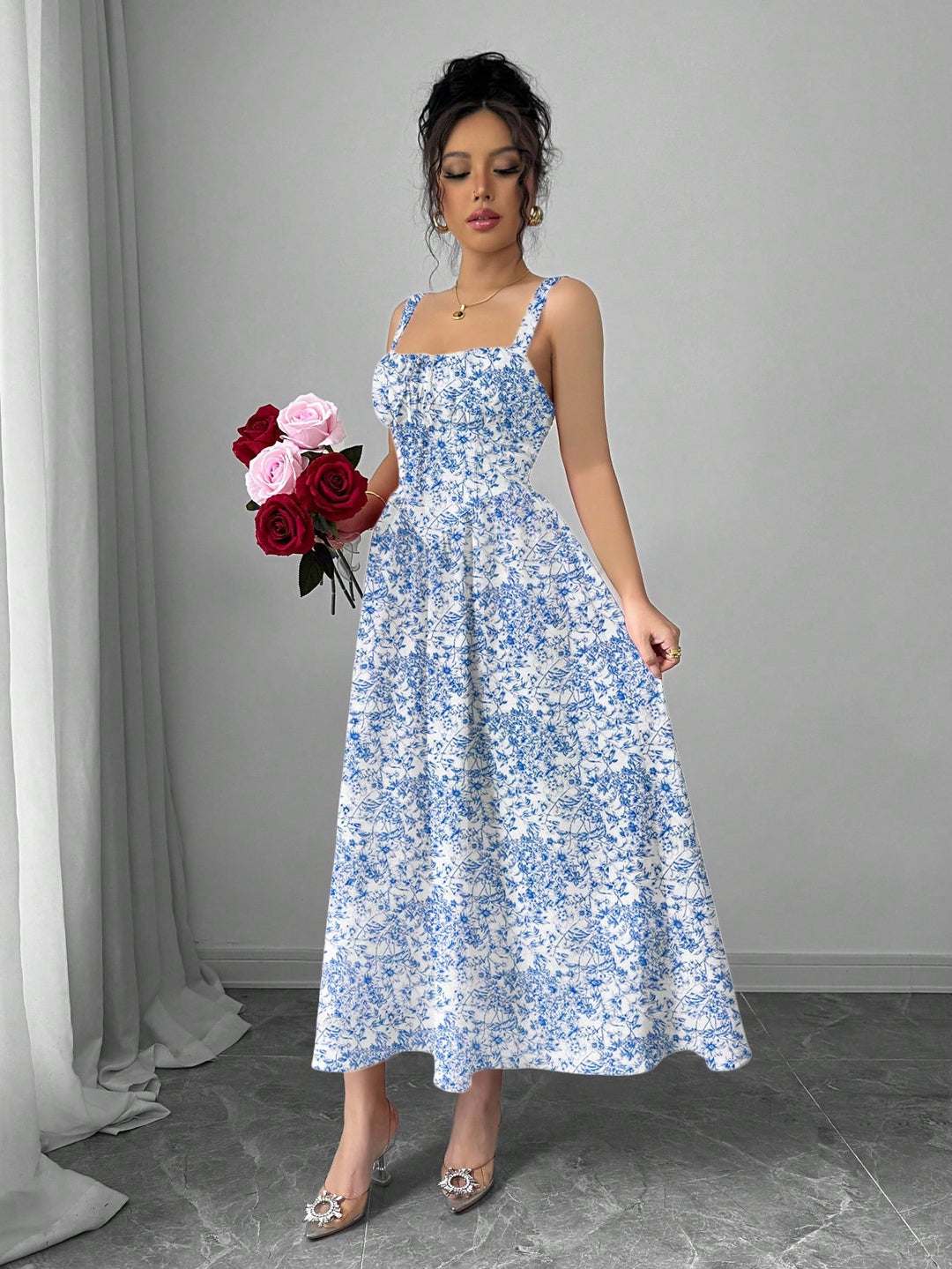 SHEIN maxi ruha, kék