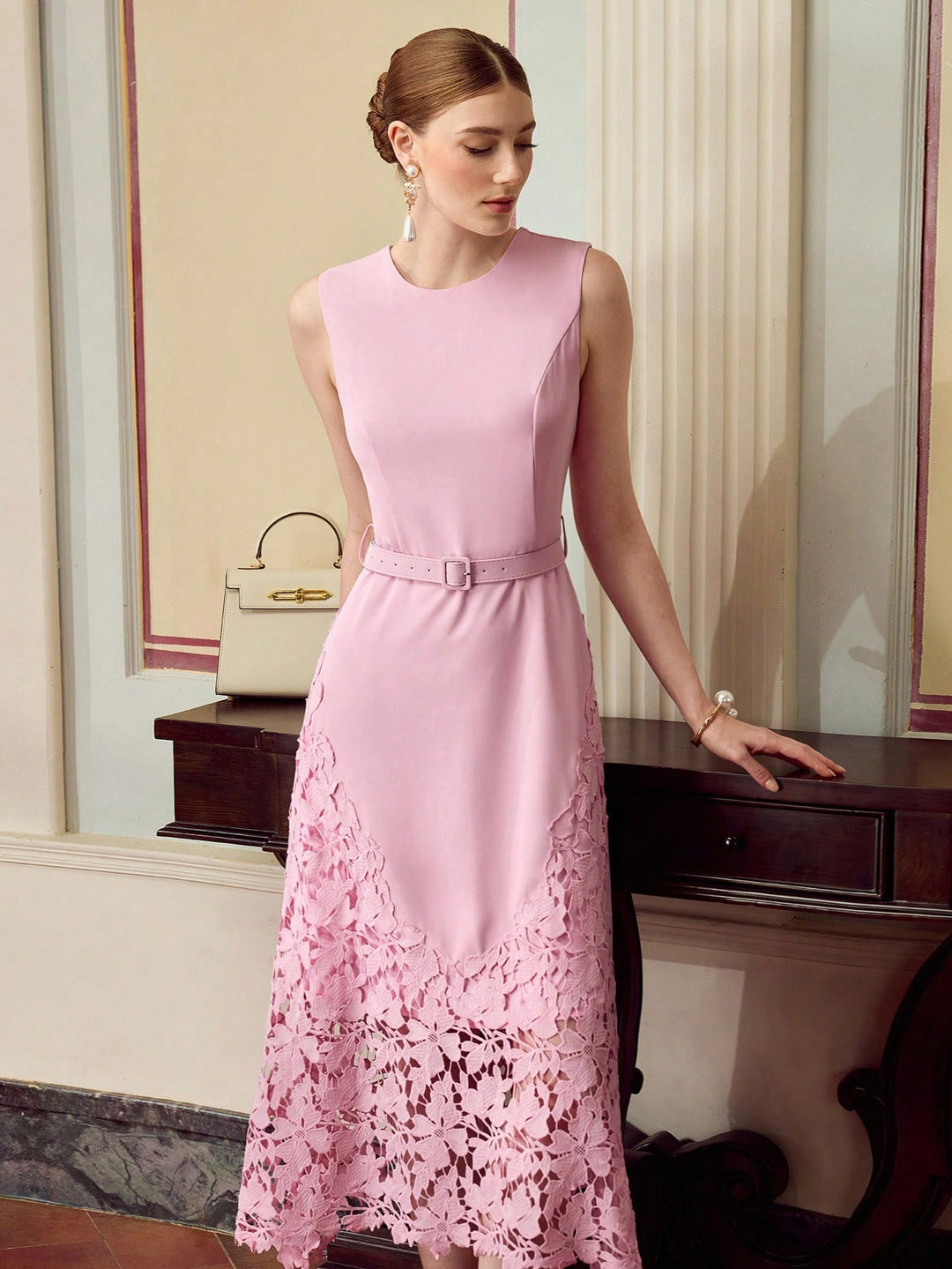 Rochie midi SHEIN, roz
