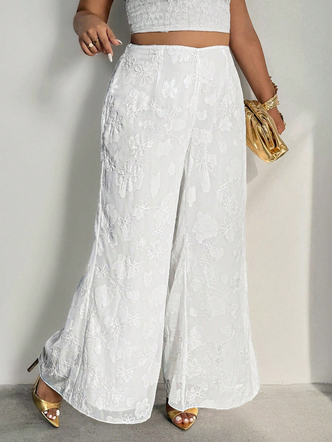 Pantaloni SHEIN, alb