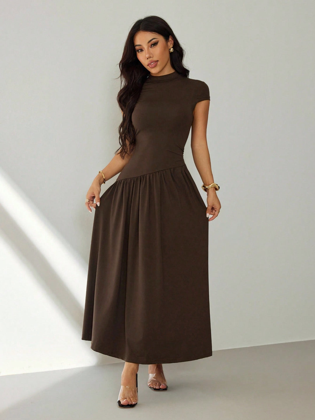 Rochie maxi SHEIN, maro