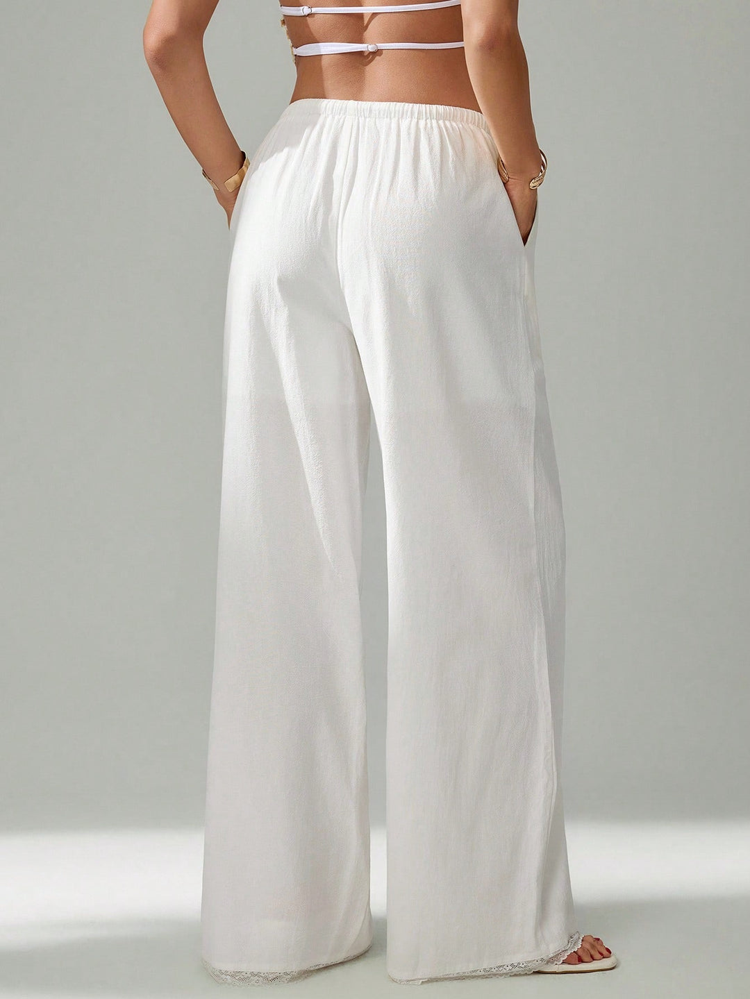 Pantaloni SHEIN, alb