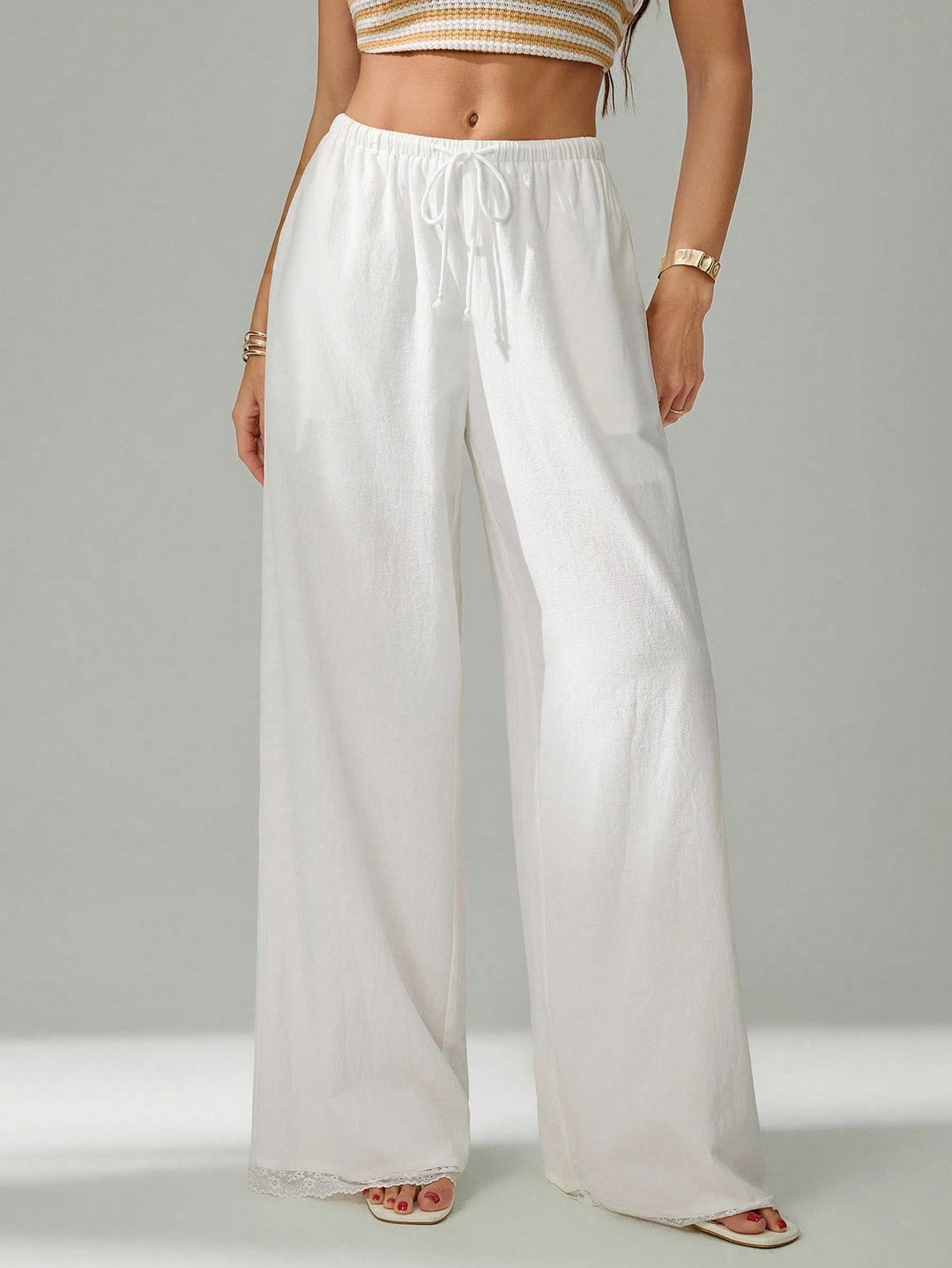 Pantaloni SHEIN, alb