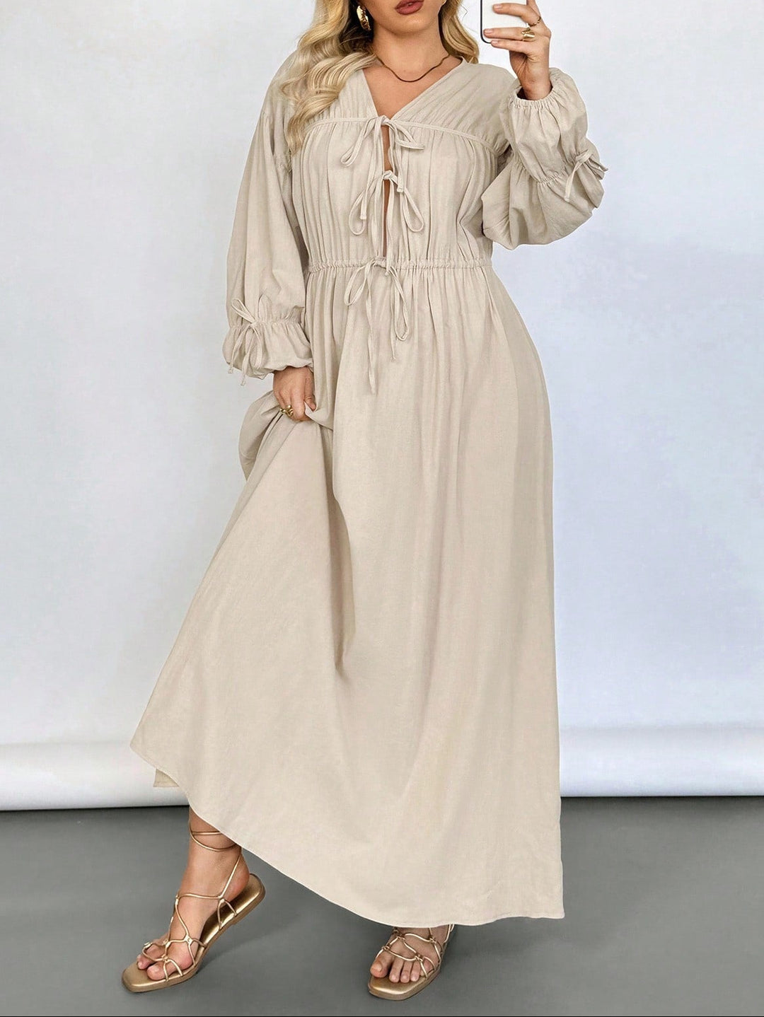 Rochie maxi SHEIN, bej