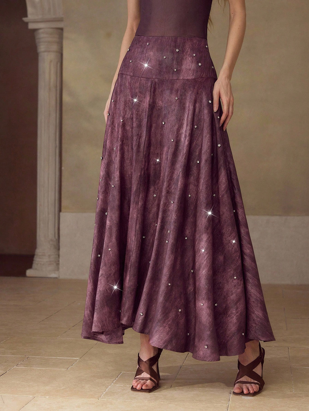Shein lila maxi szoknya