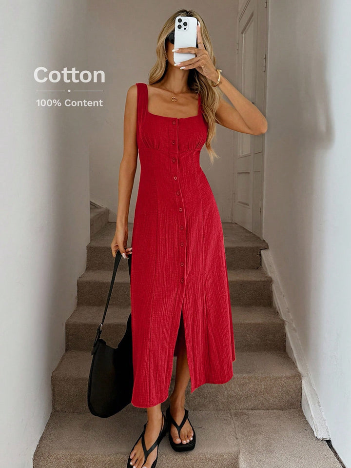 SHEIN midi ruha, piros