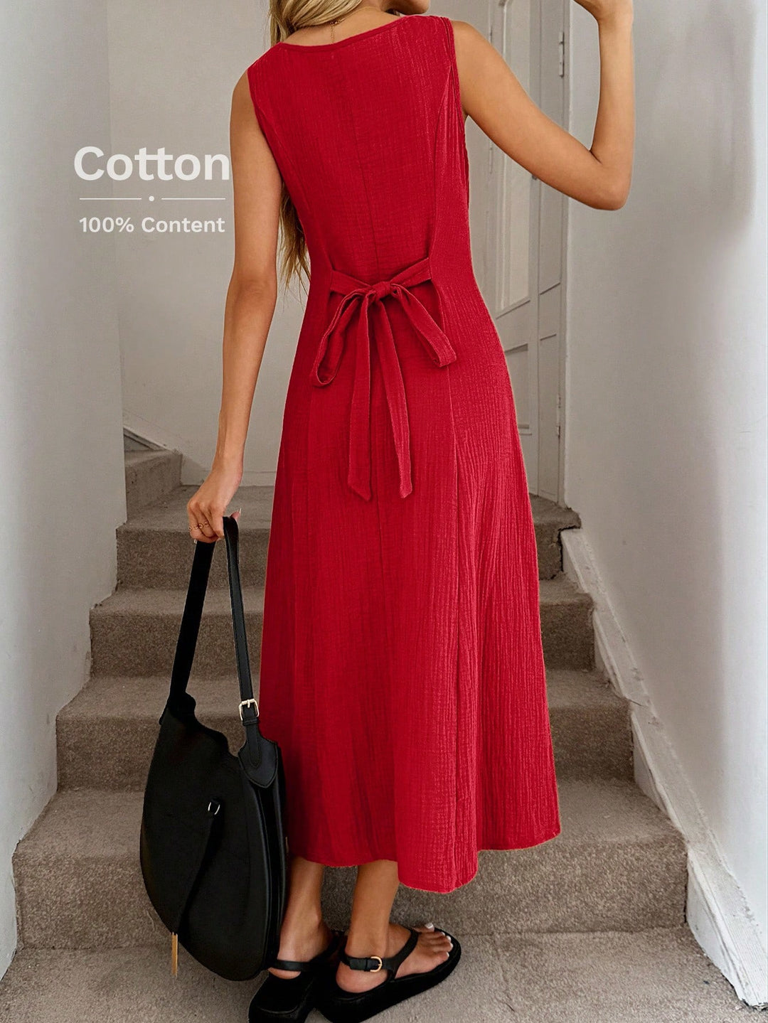SHEIN midi ruha, piros