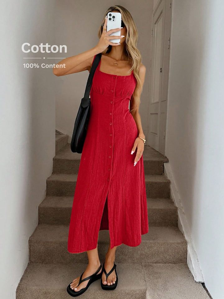 SHEIN midi ruha, piros
