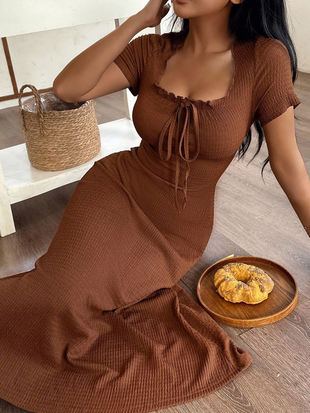 Rochie maxi SHEIN, maro