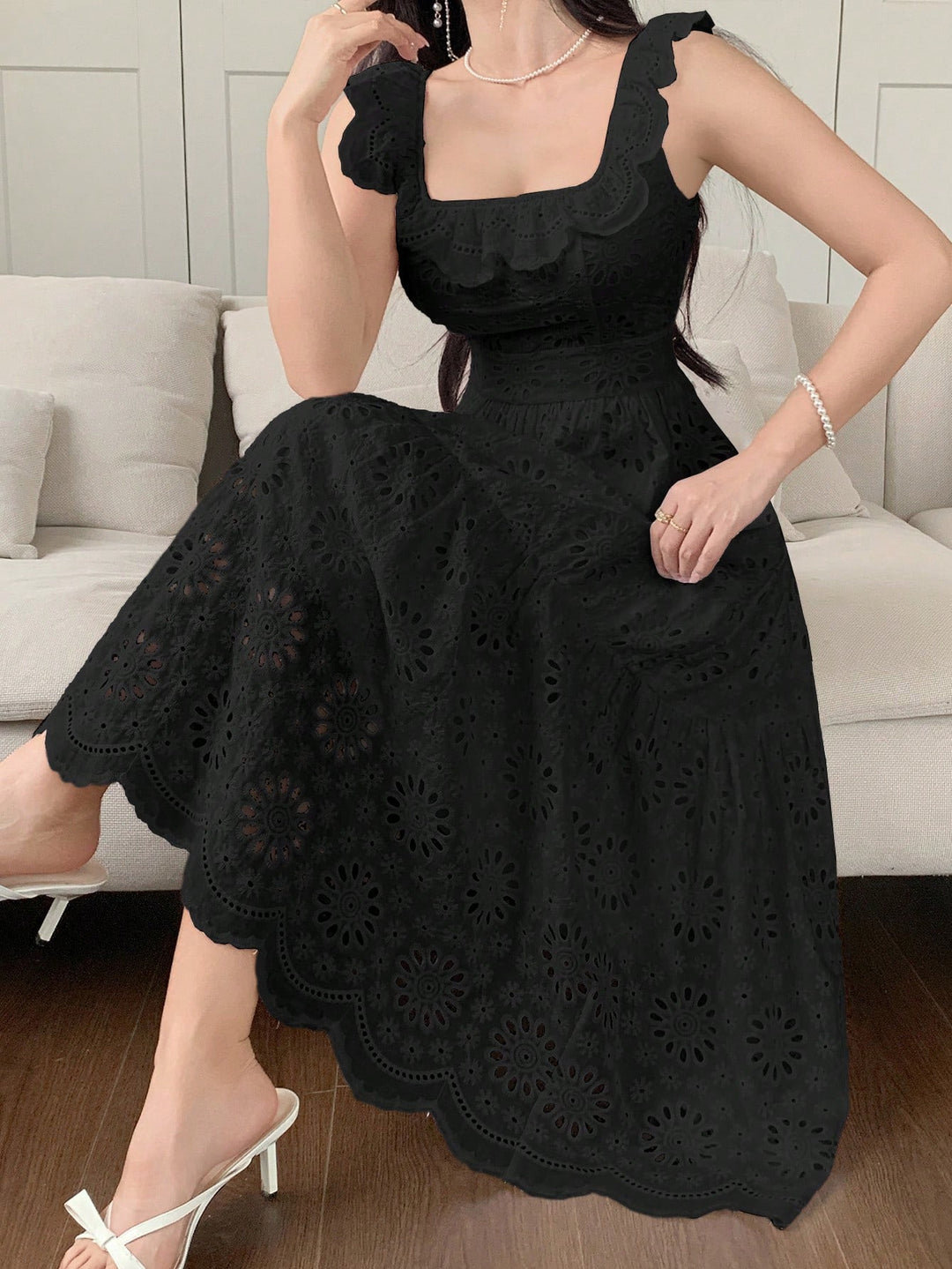 Shein maxi ruha, fekete