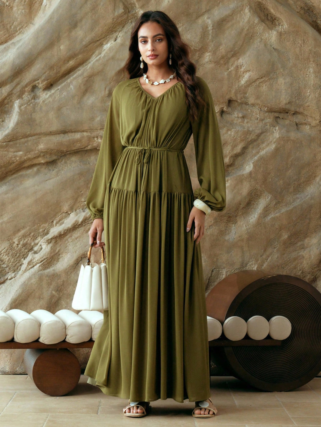Rochie maxi SHEIN, verde