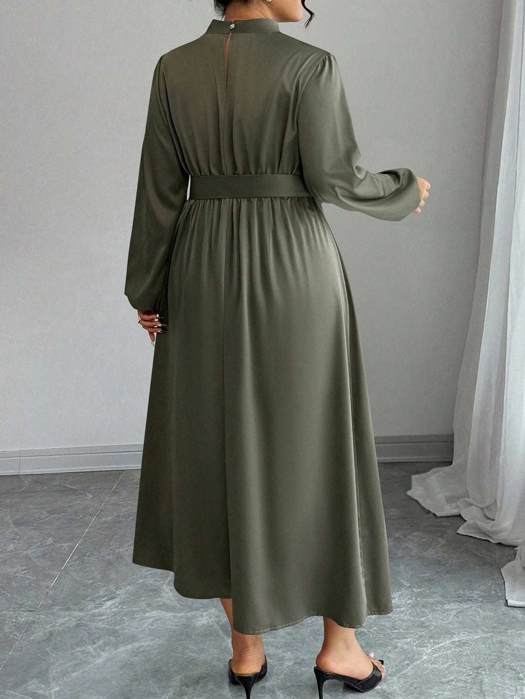 SHEIN midi ruha, zöld