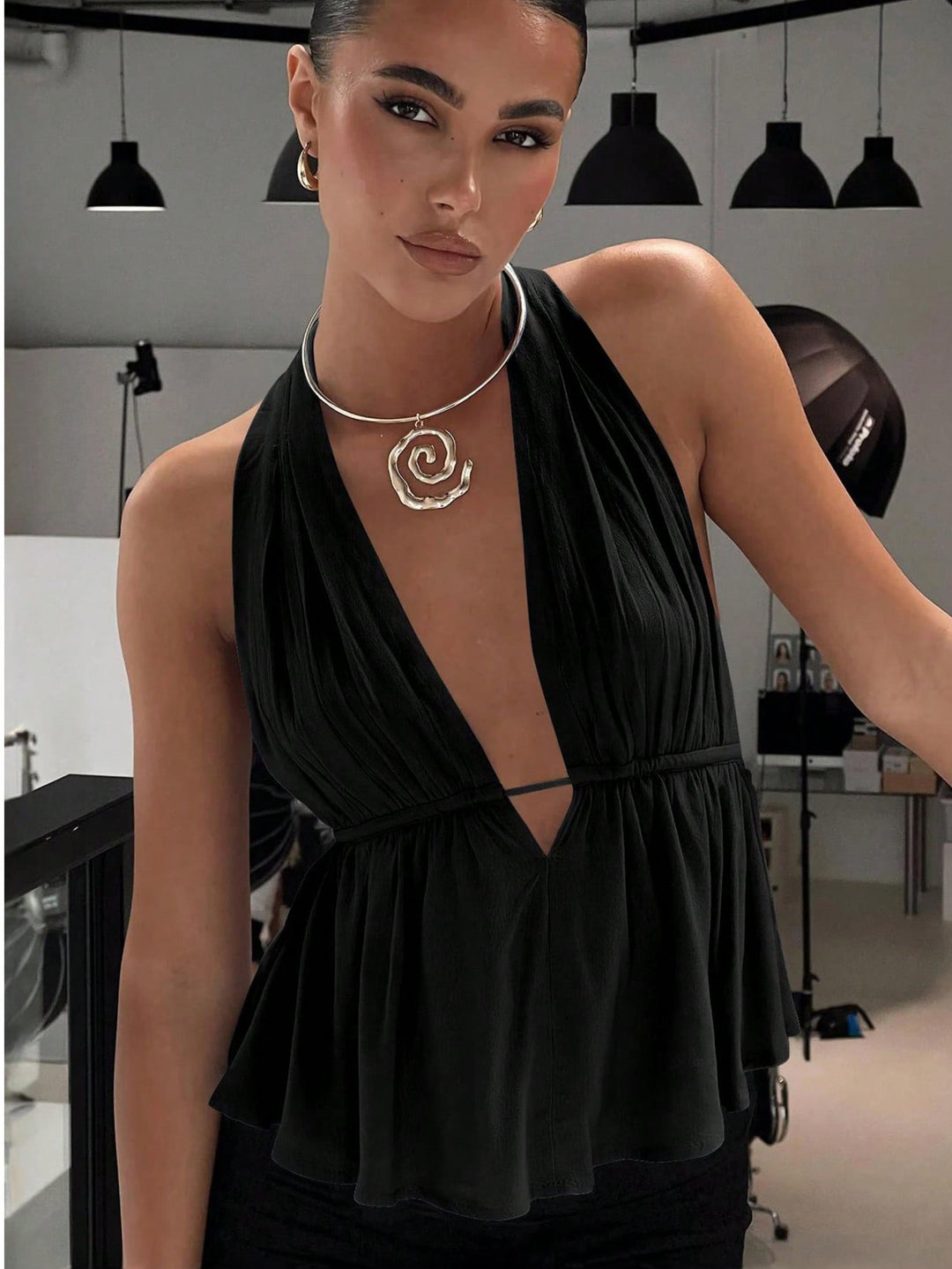 Top SHEIN, negru