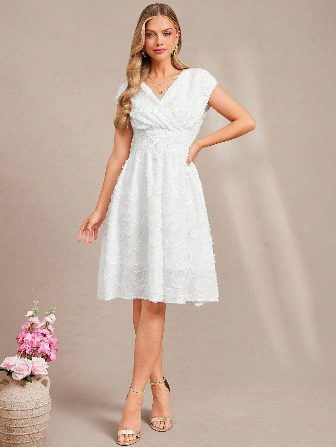 Rochie midi SHEIN, bej