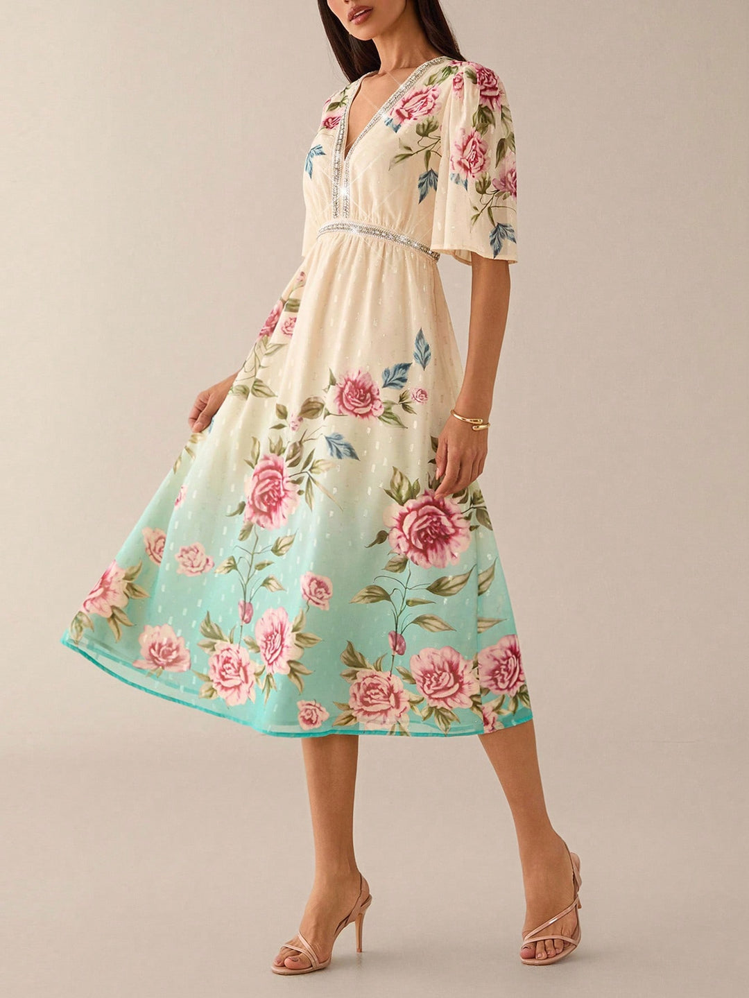 Rochie midi SHEIN, mix culori