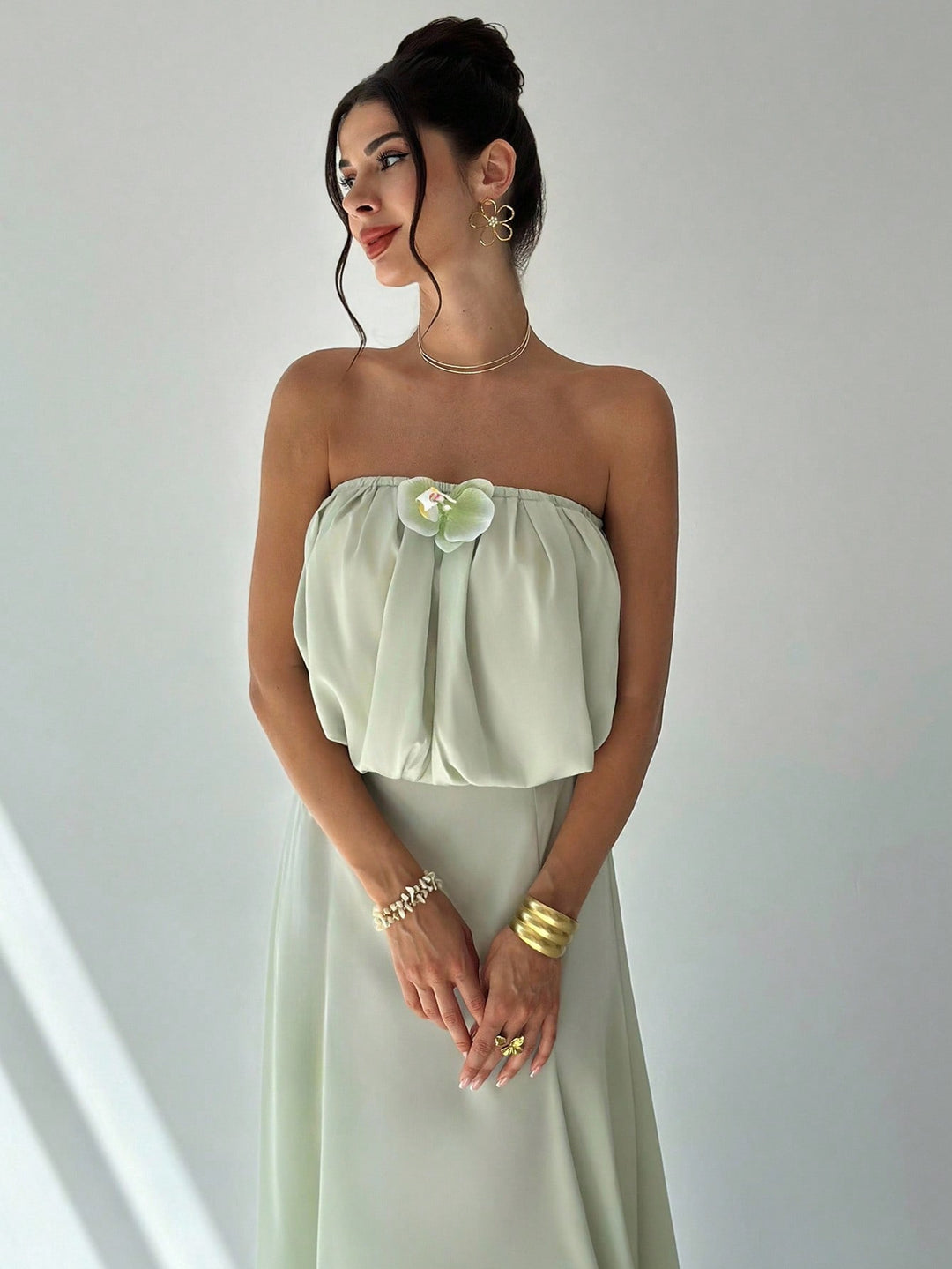 Rochie maxi SHEIN, verde