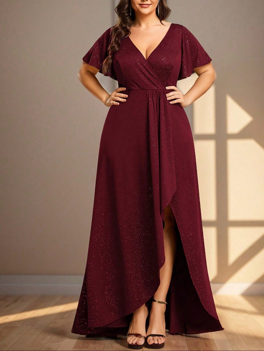 Rochie maxi SHEIN, vișiniu