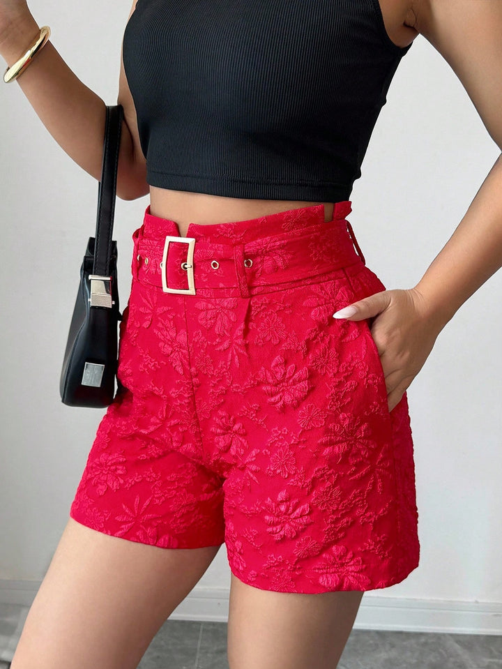 Pantaloni scurți SHEIN, vișiniu