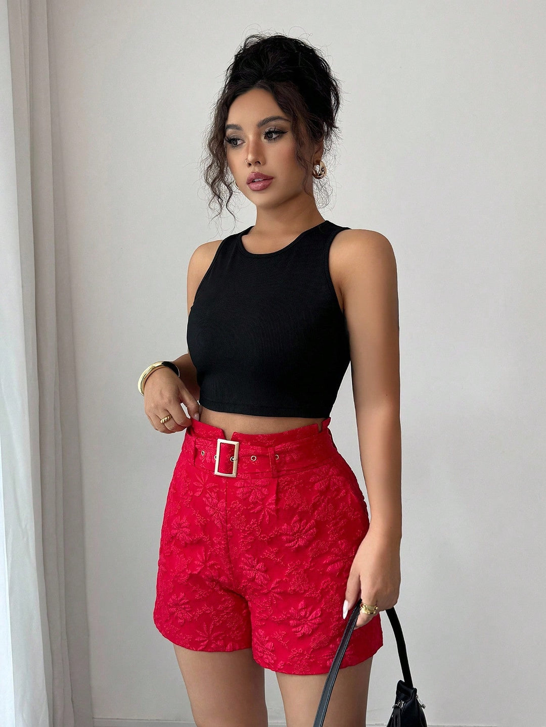 Pantaloni scurți SHEIN, vișiniu