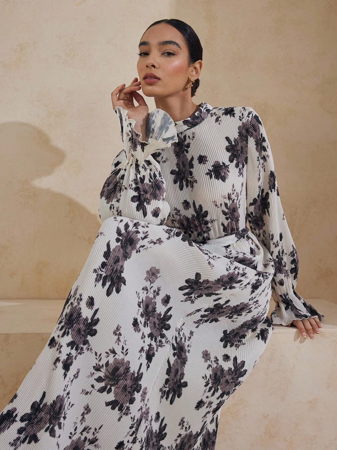 SHEIN maxi ruha, krémszínű