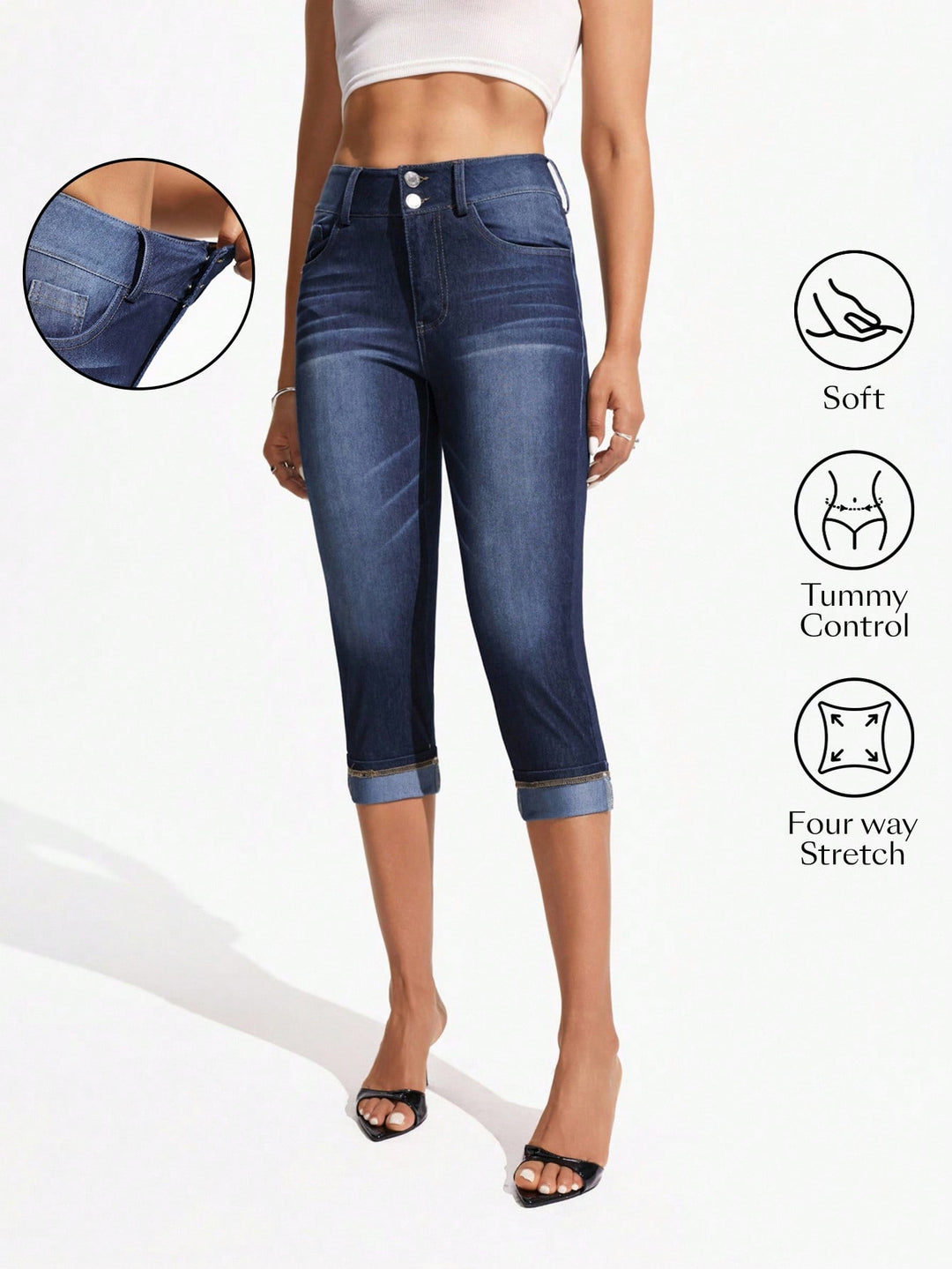 SHEIN 3/4 farmer, kék