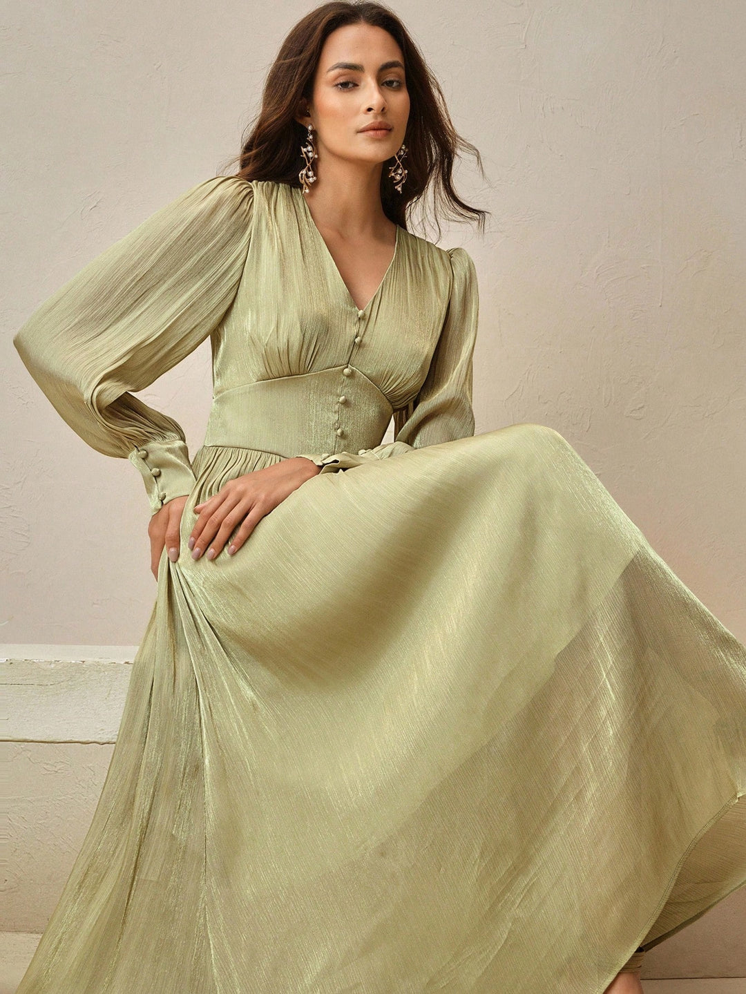 Rochie maxi SHEIN, verde
