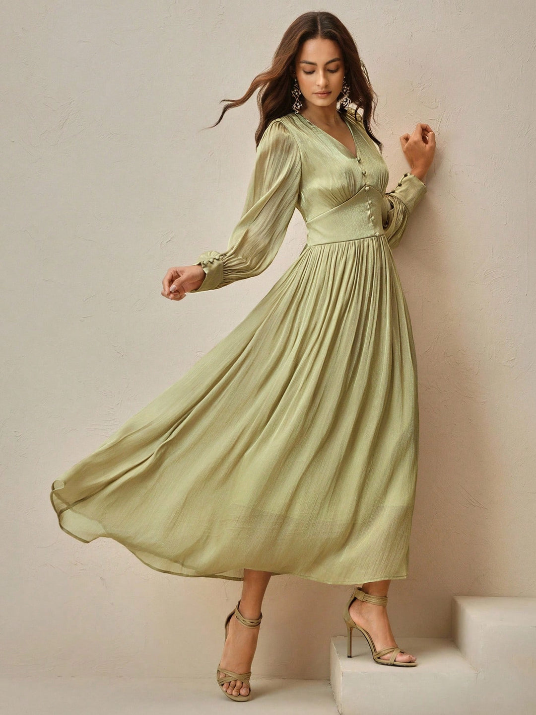 Rochie maxi SHEIN, verde